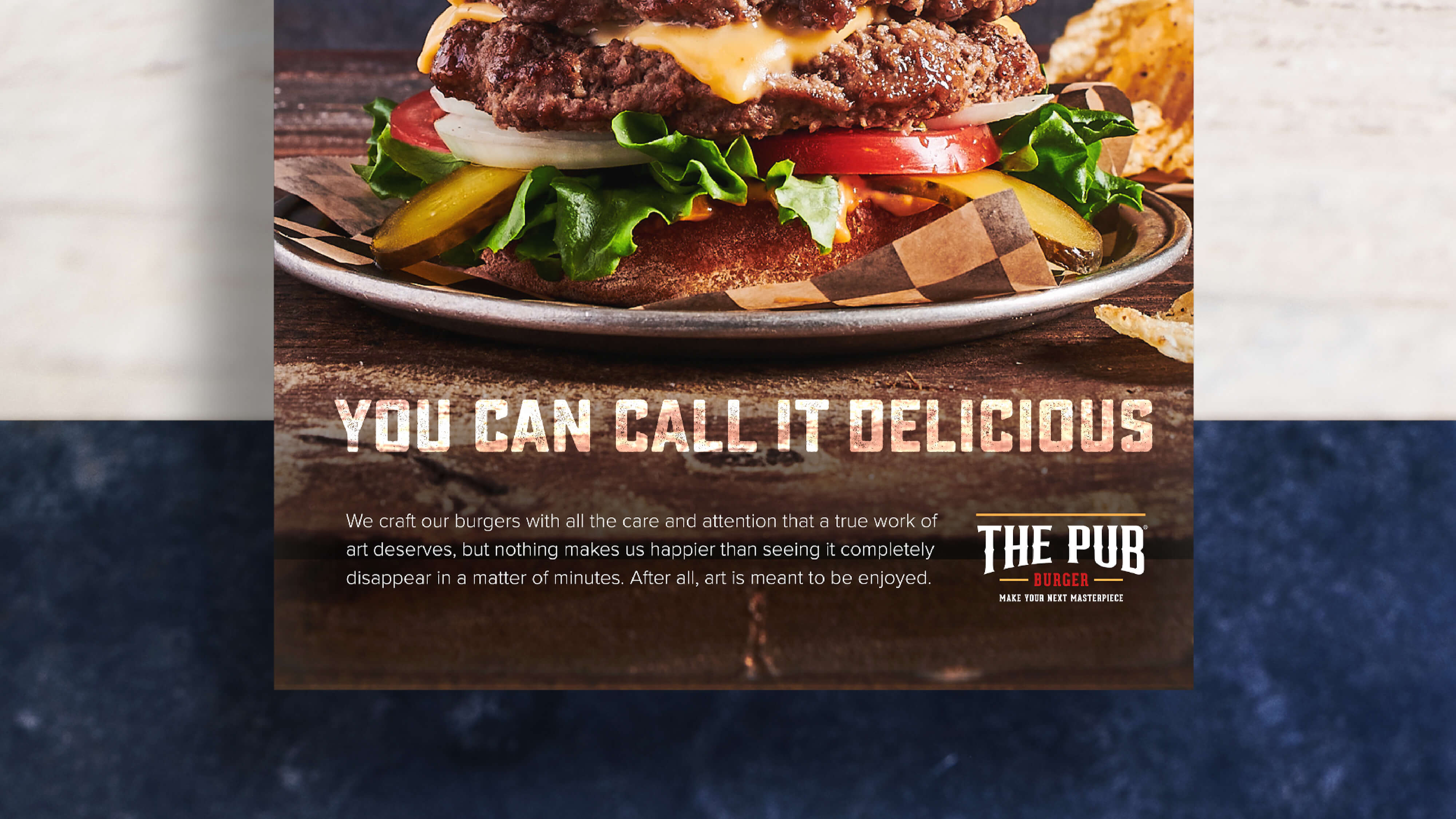 The bottom of a poster that reads "We can call it delicious"