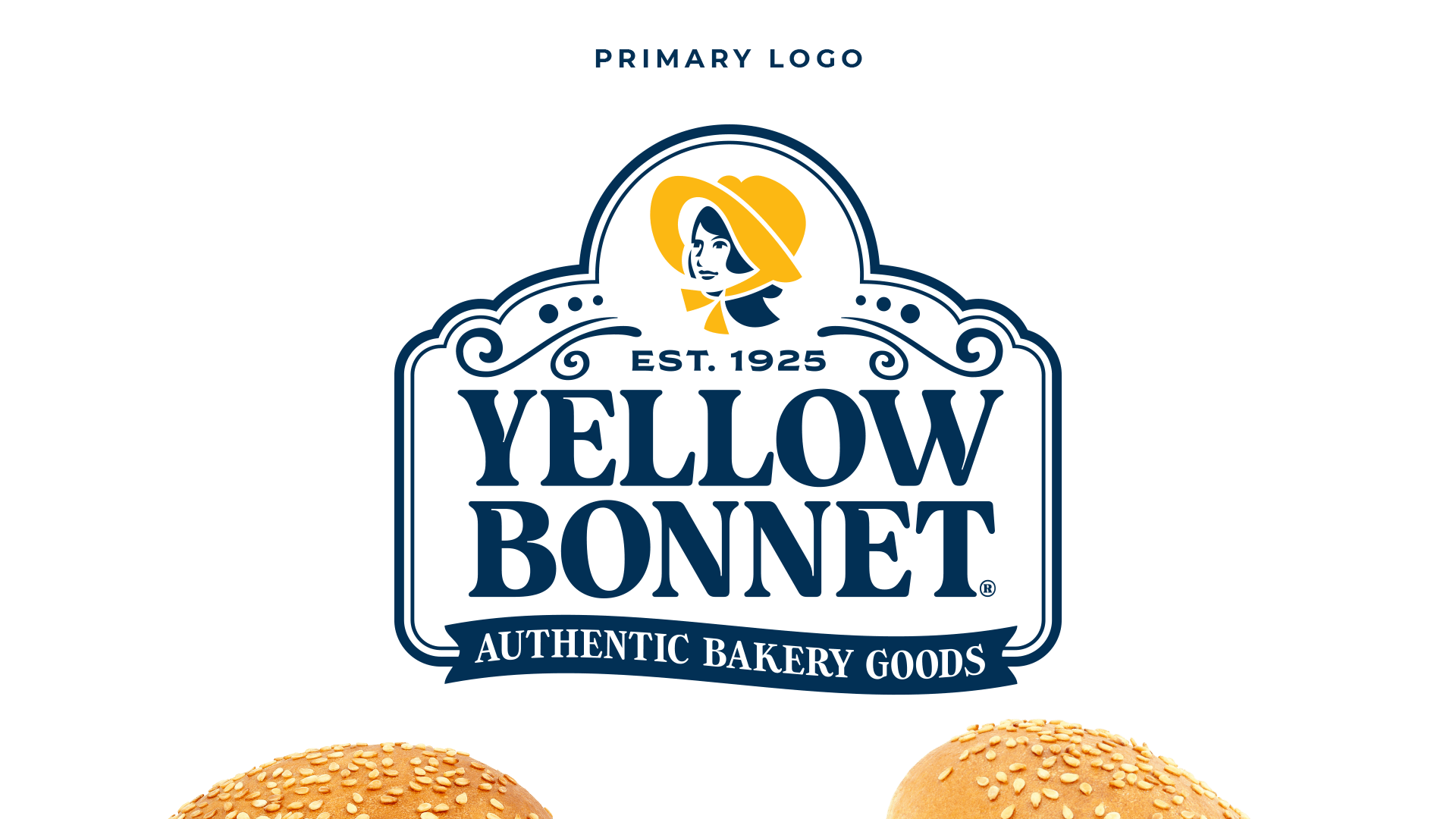 Yellow Bonnet Primary Logo Falling Hamburger Buns