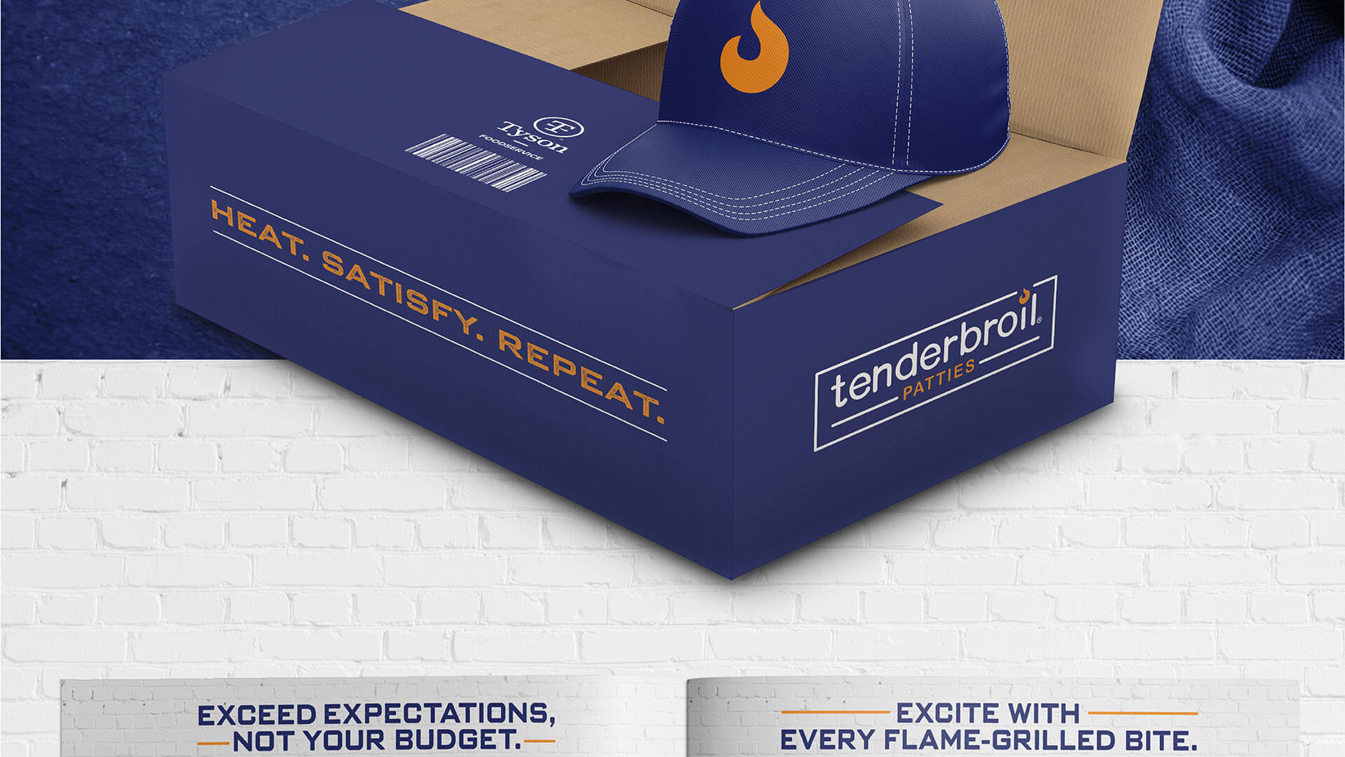 Tenderbroil® Patties Ball Cap & Shipper Box