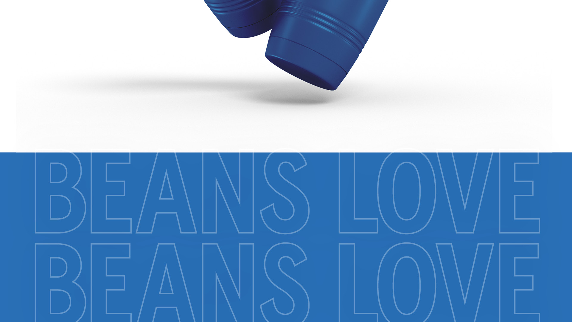 Stylized typography that says "Beans Love."
