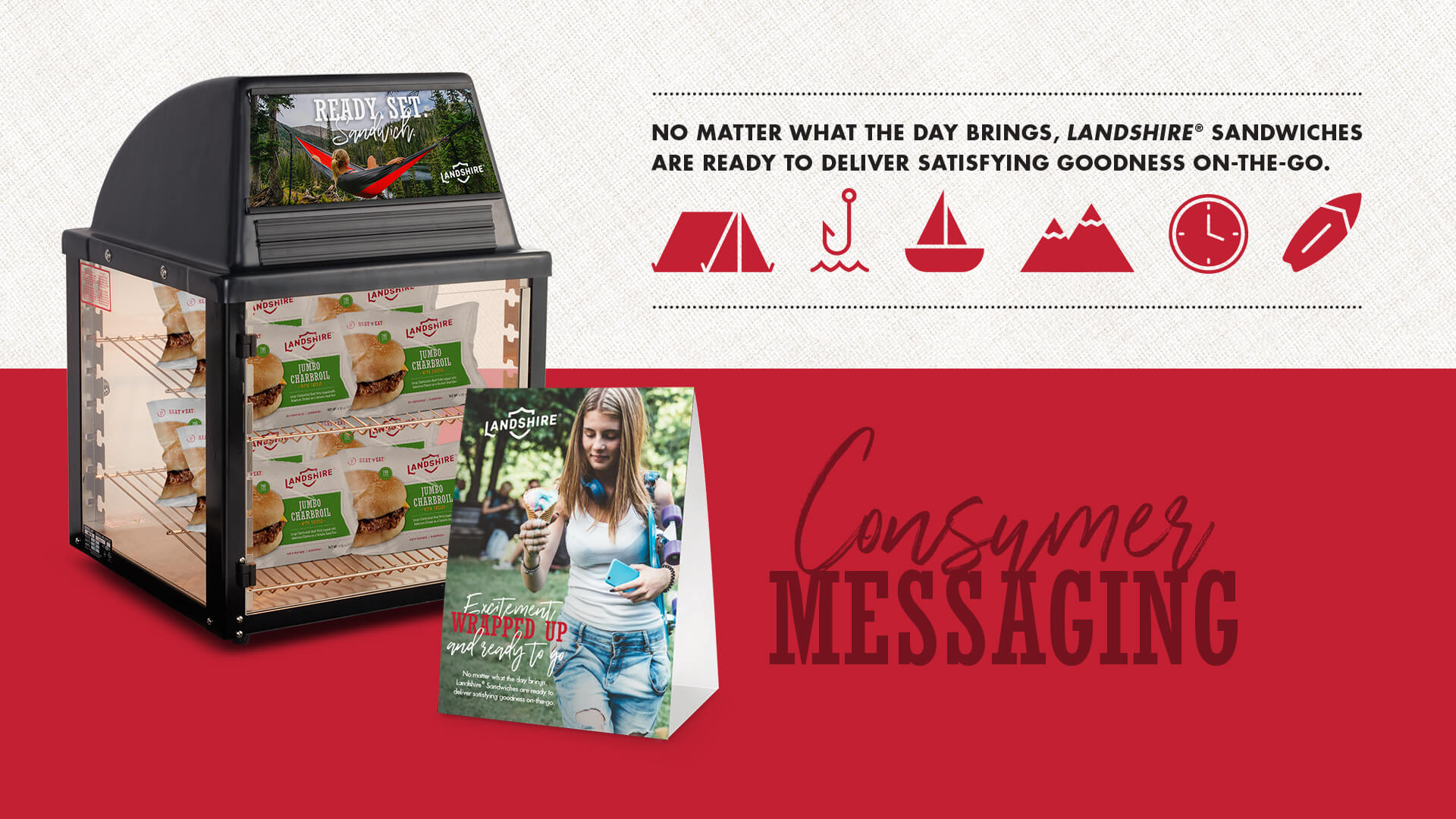 Landshire® Consumer Messaging Table Tent & Hot Case POS