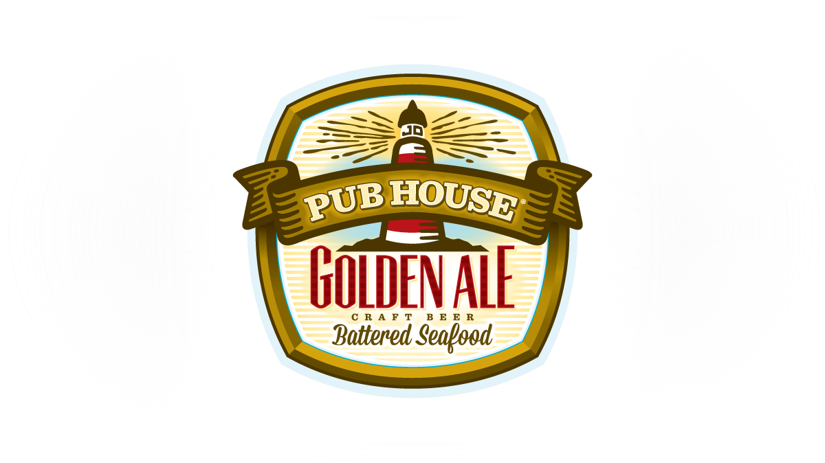Trident Pub House Golden Ale Beer Battered Seafood Logo